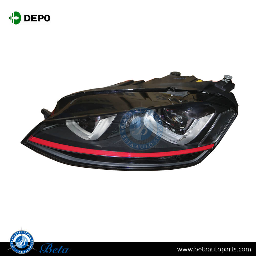Left Side Headlamp Xenon - Black for Volkswagen Golf 7 GTI 2023-2016 models, Part Number 5G1941753A Left Side Headlamp Xenon - Black for Volkswagen Golf 7 GTI 2023-2016 models, Part Number 5G1941753A
